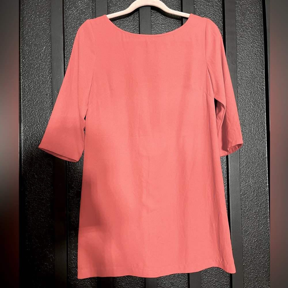 Leith Coral Quarter Sleeve Shift Dress Size S - worn once
